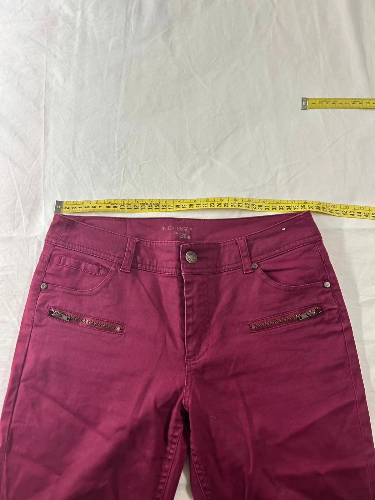 Jeans slim vermelho bordeaux in extenso – photo 5